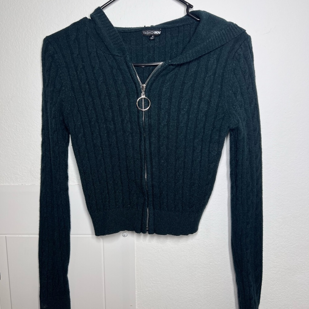 Cropped long sleeve jacket